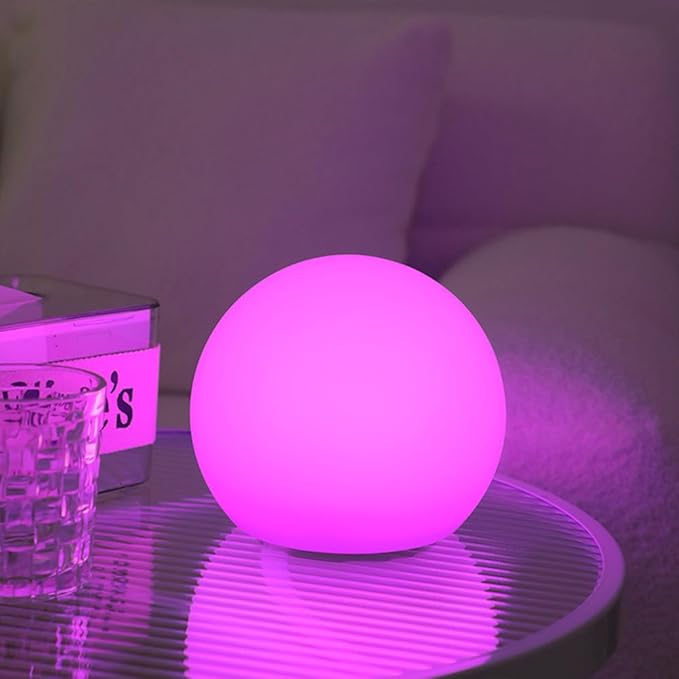 LED Globe Orb Light 6-in LED Light Ball for Kid 16 Dimmable Colors &amp 4 Modes Light Up Ball Mood Lamp w/Remote Rechargeable Orb Night Lights Waterproof Outdoor Globe Lights for Home/Nursery/Part