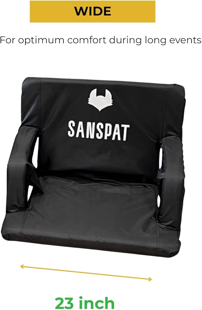 Stadium Seat with Back and Cushion: Regular 23” bleacher Chairs Stadium Chairs on Hard Benches. Recommended for Extra Space Comfort a Premium Chair for Bleachers