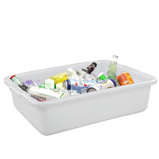 Vababa 3-Pack Plastic Commercial Bus Box 13 L Kitchen Bus Tub