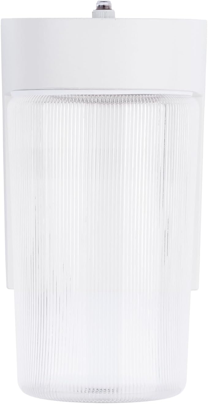 LIT-PaTH Dusk to Dawn Outdoor Wall Lantern LED Jelly Jar Light 11W 800 Lumens 5000K Daylight White Aluminum Housing Plus Clear Shade Matte White Finish 2-Pack