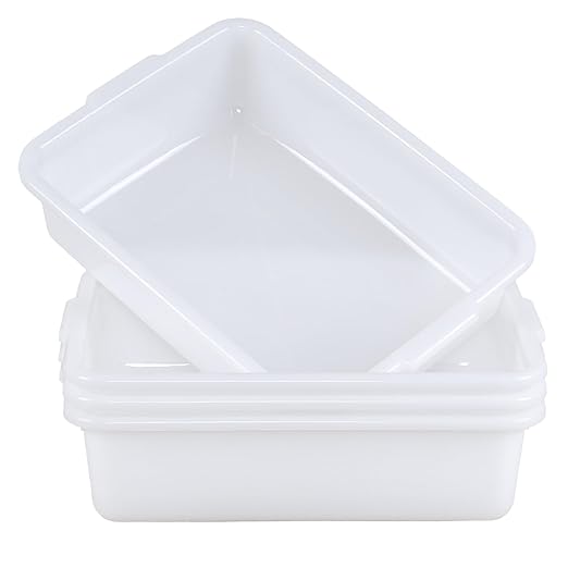 13 L 4 Packs Plastic Bus Tubs Commercial Bus Tote Box Restaurants Dish Pans