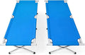 Portable Folding Camping Cot Heavy Duty Sleeping Bed with Carrying Bag 610D Oxford Cloth &amp Lightweight Aluminum Frame 275lbs Load Outdoor Cot for Adults Travel Hiking Office (Blue 2 Pack)