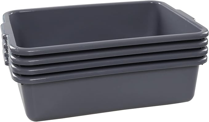 13 Liter Commercial Bus Tubs Plastic Shallow Plastic Tub Set of 4
