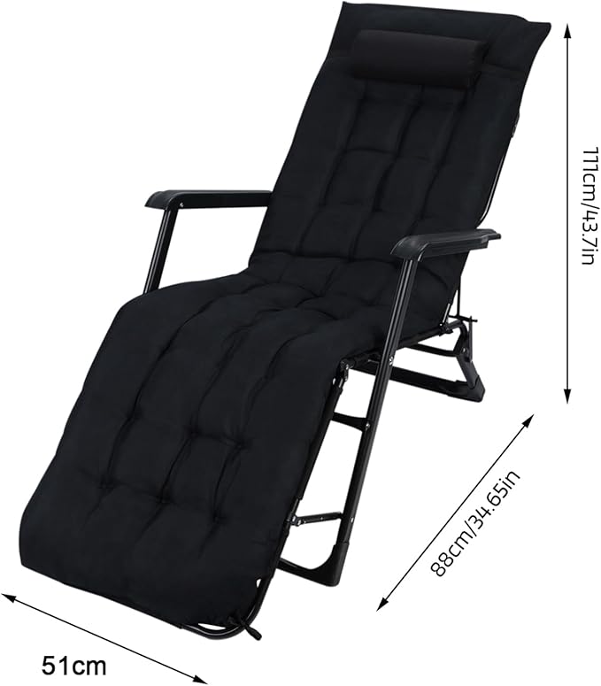 3 in 1 Oversized Folding Camping Cot 20 * 35 3+2 Positions Adjustable Patio Chaise Lounge Chair Sleeping Cots for Adults Portable Cot Bed Lawn Recliner for Bedroom Pool Beach Black