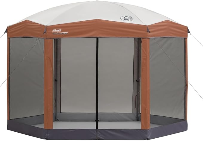 Coleman Back Home Screened Canopy Tent with Instant Setup Outdoor Gazebo for Bug-Free Lounging Fits Over Picnic Tables Ideal for Parties Events Tailgates Dining &amp More