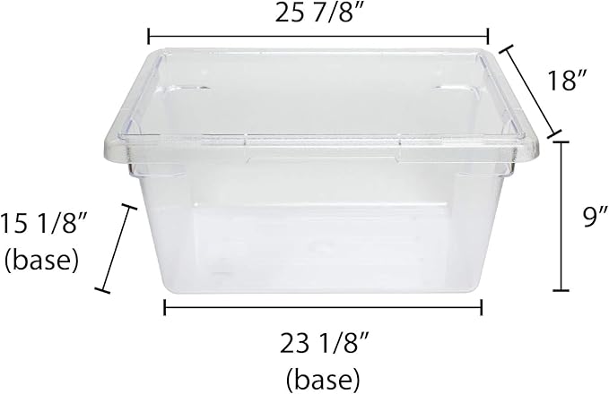 TrueCraftware- 13 Gallon Clear Food Storage Box Polycarbonate 18 X 26 X 9- Food Storage Container Meal Prep Food Storage for Home Cafeteria Kitchen Pantry Organization Dishwasher Safe