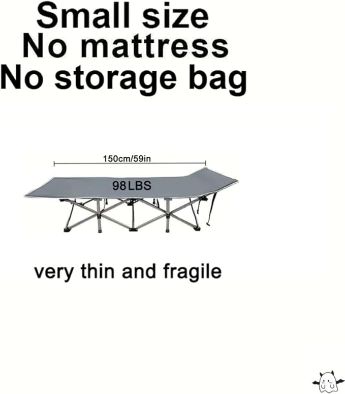 Camping Bed with a Load Capacity of 560-760lbs Foldable and Easy to Store Suitable for Teenagers Adults Travel courtyards terraces Camping. Optional Colors: Gray Black (No Mattress-Regular)