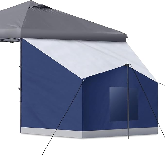 Camping Cube Side Tent for 10x10 Pop Up Canopy Waterproof Gazebo Room with Mesh Windows Easy Setup Canopy Side Tent for Family Camping Market Booth Backyard Use (Canopy Not Included)