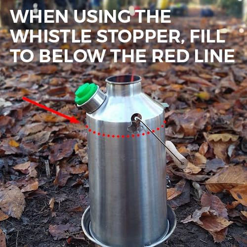 Kelly Kettle Ultimate Base Camp Kit – 54 oz Large Stainless Steel Camp Kettle Lightweight Camping Kettle with Whistle Kelly Kettle Stove for Fishing Hunting Hiking