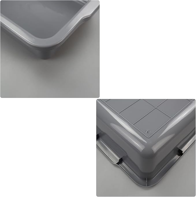 4-Pack 25 L Grey Bus Box Utility Bus Tub Plastic Commercial Dish Pan Set Grey