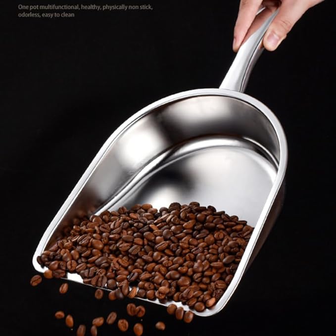Large Thickened Stainless Steel Scoop Handle Design Multi-Purpose for Grain/Feed/Flour/Grain Household Cleaning &amp Storage