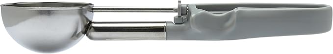 【Extended】Size 08 GREY (3.64 oz.) VODOMAX Commercial Food Disher Portioner 18-10 (SUS304) Mashed Potato Disher Palm-Squeeze Rice Scooper Gelato Scoop Zeroll Compatible 4oz Disher