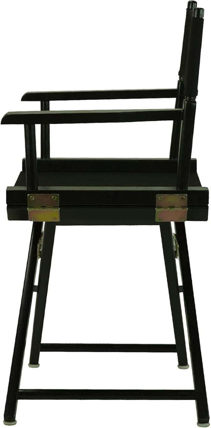 Director's Chair with Built-in Armrests and Foldable Design for Easy Storage Lightweight Durable Frame Perfect for Indoor or Outdoor Seating Black Canvas/18 in Black Frame