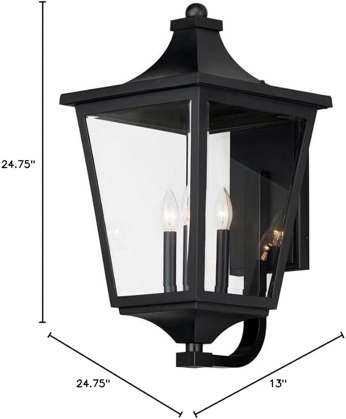 Maxim Sutton Place VX - 3 Light Outdoor Wall Mount-24.75 Inches Tall and 13 Inches Wide