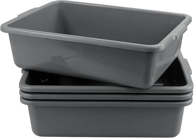 22 L Commercial Bus Tubs 4 Pack Utility Bus Box Grey F