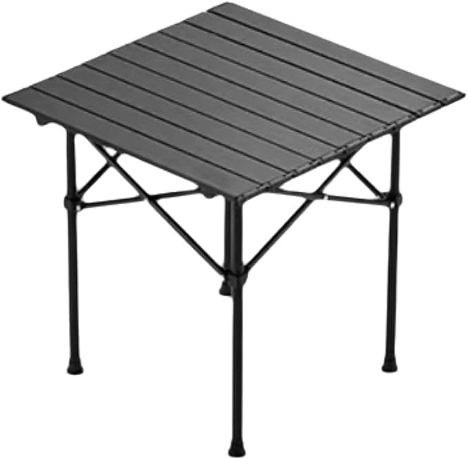 Carbon Steel Camping Table Portable Table Ultralight Multifunctional Picnic Table Folding Table(Small Black)
