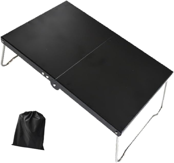 Mini Folding Camping Table with Carrying Bag Portable Lightweight Foldable Beach Table Outdoor Furniture for Garden Backyard Black