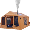 Cotton Canvas flatable Tent with Detachable TPU Windows and Pump2/3/4 Person Pop-Up Tent with Stove Jack Hole &amp Cable Hole