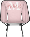Custom Pink Portable Camping Chair Personalized Backpacking Chair with Name Lightweight Foldable Chairs for Hiking Beach