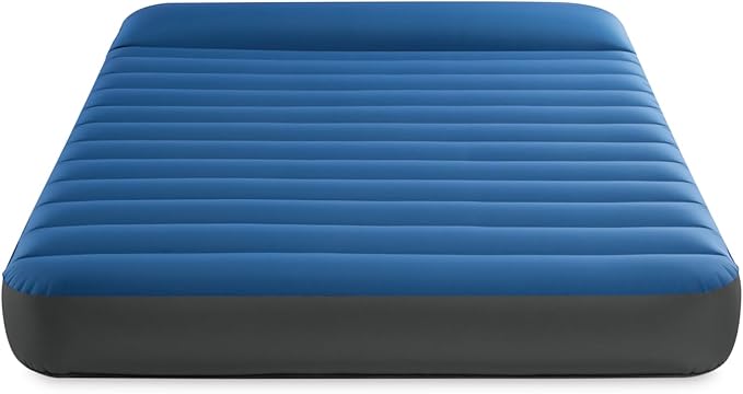 Intex 64012E TruAire Luxury Camping Mattress: Fiber-Tech – Puncture-Resistant Laminate – QuickFill USB Air Pump – 600lb Weight Capacity – Full Size Blue