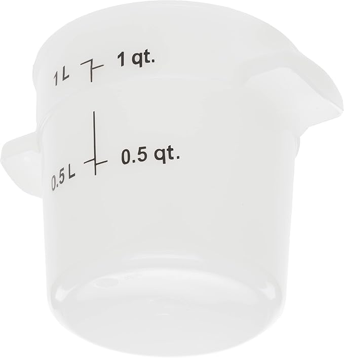 Carlisle FoodService Products Storplus Round Food Storage Container with Stackable Design for Catering Buffets Restaurants Polyethylene (Pe) 1 Quart White
