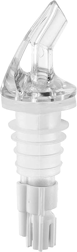 TrueCraftware- 2 oz Measured Liquor Pourer with White Tail &amp No Collar Acrylonitrile Set of 12- Cocktail Shot Dispenser Liquor Bottle Pourers Alcohol Liquor Pourers Bar Bartender Accessories