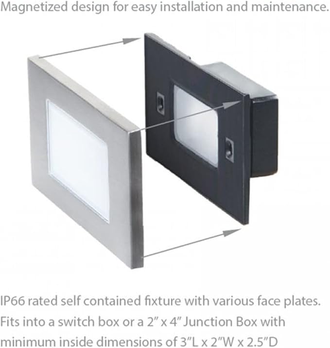 WAC Landscape Lighting LED 12V Vertical Scoop Indoor or Outdoor Step and Wall Light 3000K Warm Built-in LED in Black