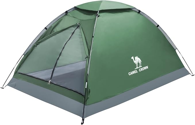 CAMEL CROWN 2/3/4 Person Camping Tent with Removable Rain Fly Easy Setup Outdoor Tents Water Resistant Lightweight Portable for Family Backpacking Camping Hiking Traveling