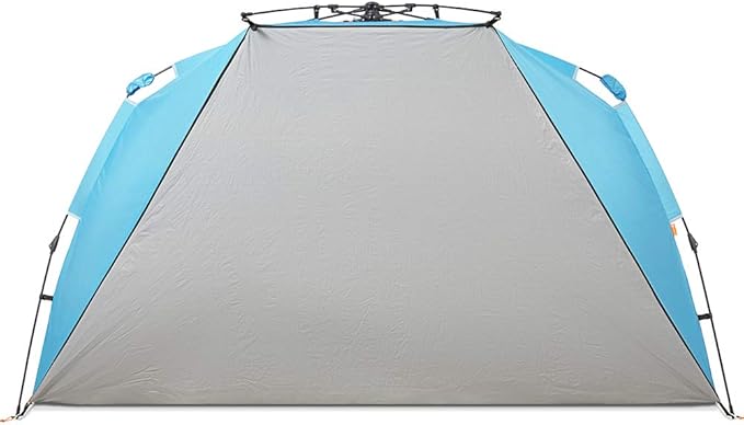Easthills Outdoors Instant Shader Dark Shelter XL Beach Tent 99 Wide for 4-6 Person Sun Shelter UPF 50+ with Extended Zippered Porch Pacific Blue