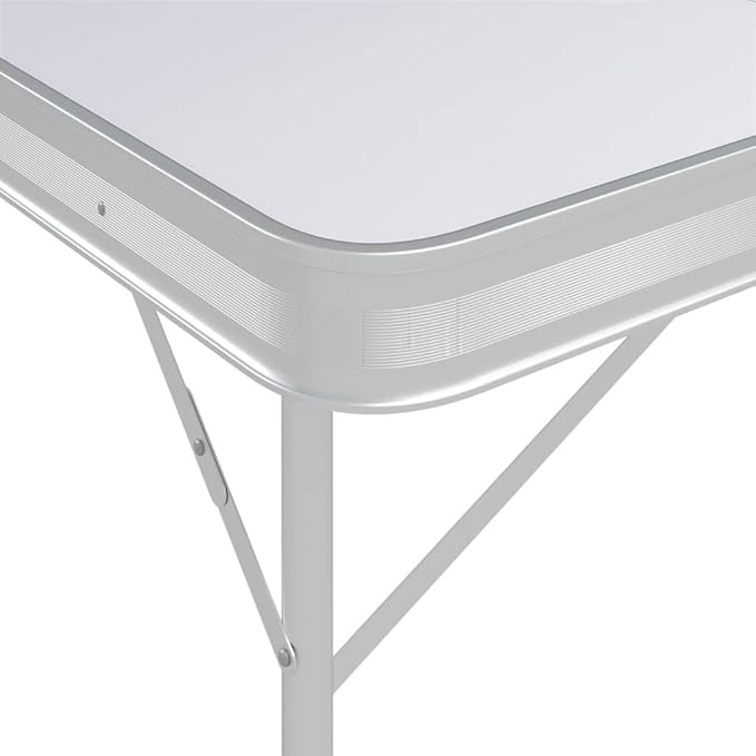 Folding Camping Table with 2 Benches Aluminium WhiteItem colourWhite and Silver
