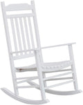Wood Rocking Chair Porch Rocker Classic Outdoor Patio Outdoor Indoor Furniture for Balcony Backyard Garden Outside White