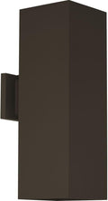 Square Collection 6 Aluminum Outdoor Up/Down Wall Lantern Light Antique Bronze