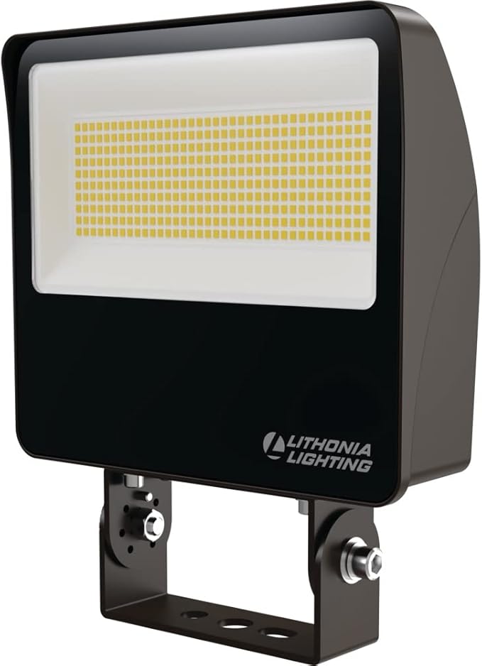 Lithonia Lighting All-in-One LED Flood Light Waterproof LED Outdoor Light Fixture with Adjustable Brightness and Color Temperature Yoke or Slipfitter Mount Dusk to Dawn Outdoor Lighting MVOLT