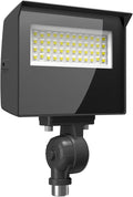 RAB Lighting Adjustable LED Floodlight – Field-Selectable Wattage &amp 3000K/4000K/5000K CCT – IP65 Outdoor Security Light with Knuckle Mount – 120-277V (Medium)