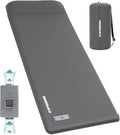 Camping Sleeping Pad with Electric Pump 3.15 Thick Self Inflating Memory Foam Camping Mattress Pad with Pillow 4-Season Portable Camp Sleeping Mat for TravelCarTentHome-Grey