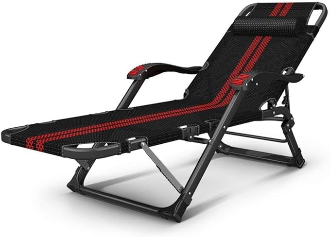 Adjustable Folding Sun Lounger Chair Multi-Function Recliner for Outdoor Beach Camping Office with Massage Armrests 200kg Capacity Portable Lounge Chair