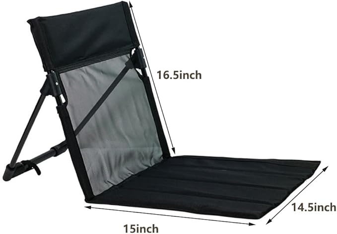 2 Pack Foldable Camping Chairs with Mesh BackrestUltra-Light Portable Beach Chairs with Carry Bag for Sunbathing Swimming Poolside Picnic Lawn Road Trips (Black)