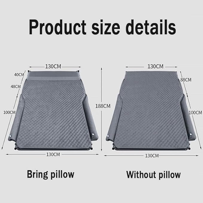 Inflatable Car Air Mattress Back Seat Bed for Ford Bronco Sport (CX430) 2021 2022 2023 2024 2025 2026 Portable Thickened Travel Camping Air Mattress Blow Up BedBlack-Without Pillow