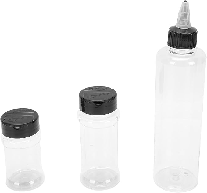 Seasoning Container Kit Seasoning Shakers Liquid Bottles with Funnel and EVA Storage for Outdoor Camping