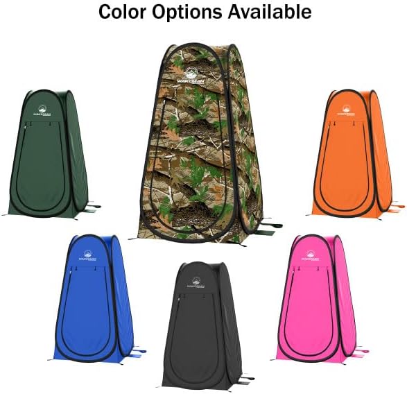 Wakeman Pop Up Changing Tent 3.3 x 3.3 x 6.2ft Camping Shower Tent for Portable Toilet Stall or Dressing Room with Carry Bag for Camping Beach or Tailgate Polyester