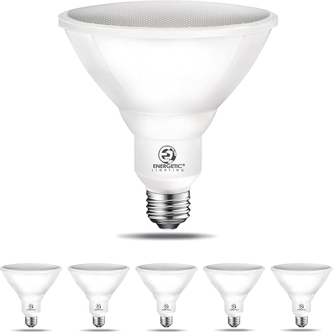 Energetic Outdoor Par38 Led Flood Light11W=90W900lm5000K DaylightE26 BaseNon-Dimmable Waterproof Spot BulbUL Listed (6 Pack)