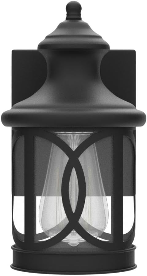 2-Pack Outdoor Wall Lights Porch Lights Waterproof Outdoor Wall Sconce Exterior Light Fixtures Matte Black with Clear Glass Shade for House Garage Patio Front Door Balcony