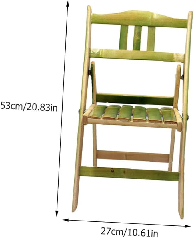 Toyvian Portable Bamboo Folding Stool for Outdoor Activities Beach Parties Receptions Instant Assembly