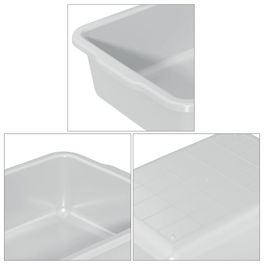 Sandmovie 25 L Commercial Bus Box Plastic Utility Restaurant Bus Tub 4 Packs