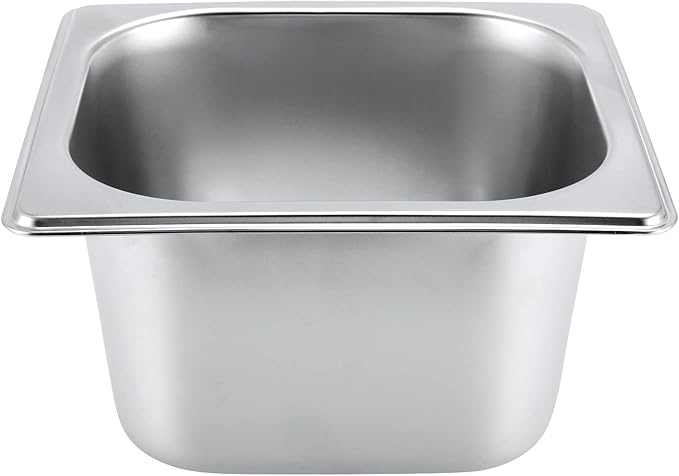 JAPCHET 8 Pack 1/6 Size 2-1/2 Inch Deep Steam Pan Steam Table Chafer Pan Stainless Steel Hotel Pan Food Pan for Buffet Restaurants Catering