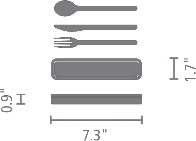 Brabantia Make &amp Take Cutlery Set with Case (Set of 3) Travel Knife Spoon &amp Fork Hygienic Compact Design Stainless Steel Dishwasher Safe