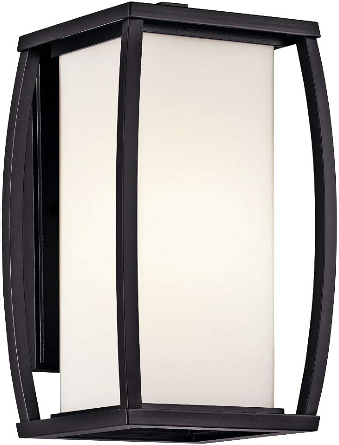 Kichler Bowen 13 1 Light Outdoor Wall Light with Satin Etched Cased Opal Glass in Architectural Bronze