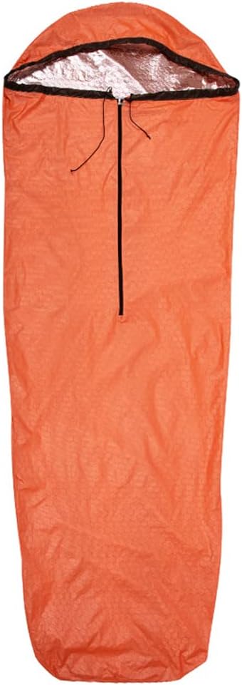 Emergency Sleeping Bag | Weatherproof &amp Windproof for Camping/Hiking/Survival | Lightweight 5.5oz Nylon with Reflective Strips | Compact 155g for Outdoor Adventures