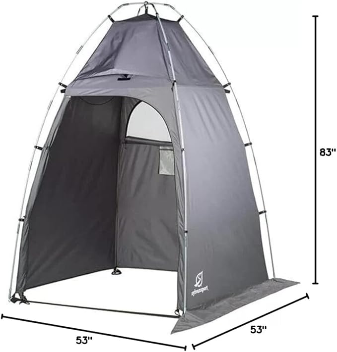 SylvanSport Privy Bivy Privacy Tent - Windproof Portable Shelter for Camping Toilets &amp Changing Room - 6′ 8″ of Interior Height - Easy Setup - Pop-Up Pod with Window for Camping Beach &amp Tail