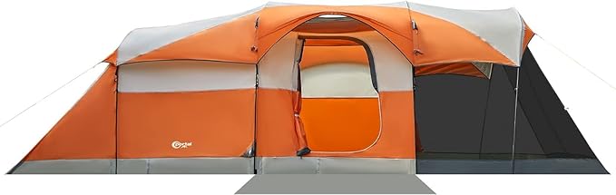 PORTAL 6/8/10 Person Family Camping Tent with Screen Room Water Resistant Big Tunnel Tents with Rainfly Large Family Tent for Camping Outdoor Patio